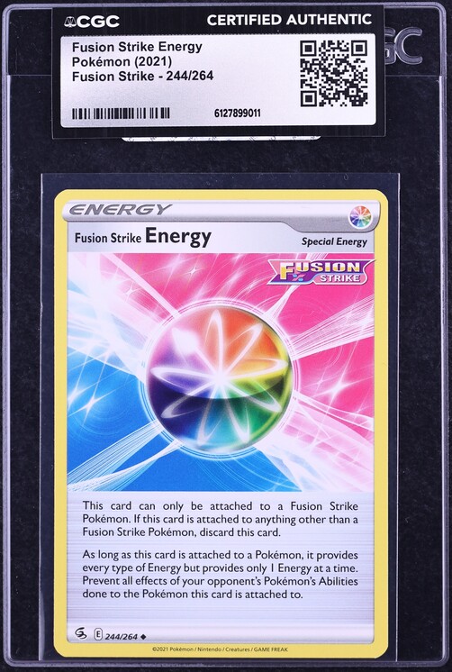 2021 Pokemon Sword & Shield Fusion Strike Energy #244 CGC AUTH