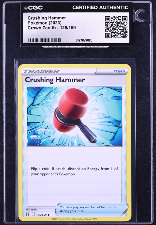 2023 Pokemon Sword & Shield Crown Zenith Crushing Hammer #125 CGC AUTH