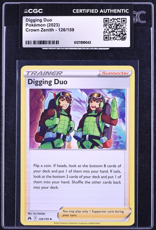 2023 Pokemon Sword & Shield Crown Zenith Digging Duo #126 CGC AUTH