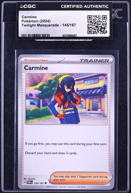 2024 Pokemon Scarlet & Violet Twilight Masquerade Carmine #145 CGC AUTH