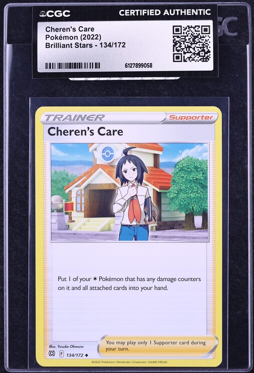 2022 Pokemon Sword & Shield Brilliant Stars Cheren's Care #134 CGC AUTH
