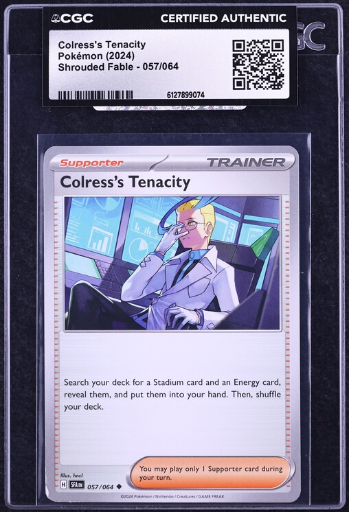 2024 Pokemon Scarlet & Violet Shrouded Fable Colress's Tenacity #57 CGC AUTH