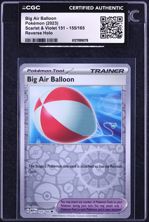 2023 Pokemon Scarlet & Violet 151 Reverse Holo Big Air Balloon #155 CGC AUTH