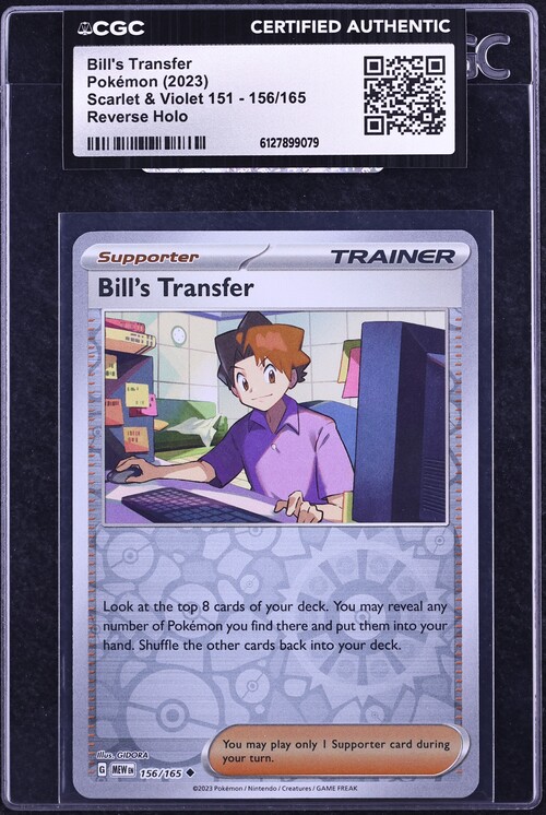 2023 Pokemon Scarlet & Violet 151 Reverse Holo Bill's Transfer #156 CGC AUTH