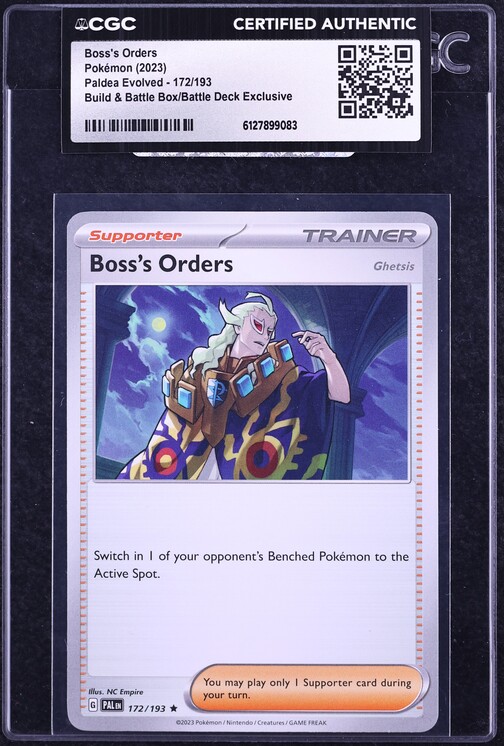 2023 Pokemon Scarlet & Violet Paldea Evolved Build Battle Box Deck Boss's Orders #172 CGC AUTH