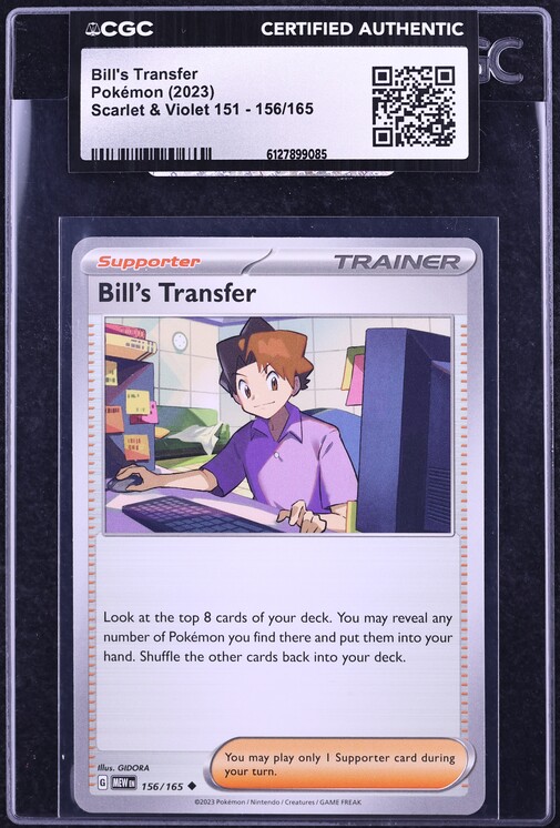 2023 Pokemon Scarlet & Violet 151 Bill's Transfer #156 CGC AUTH