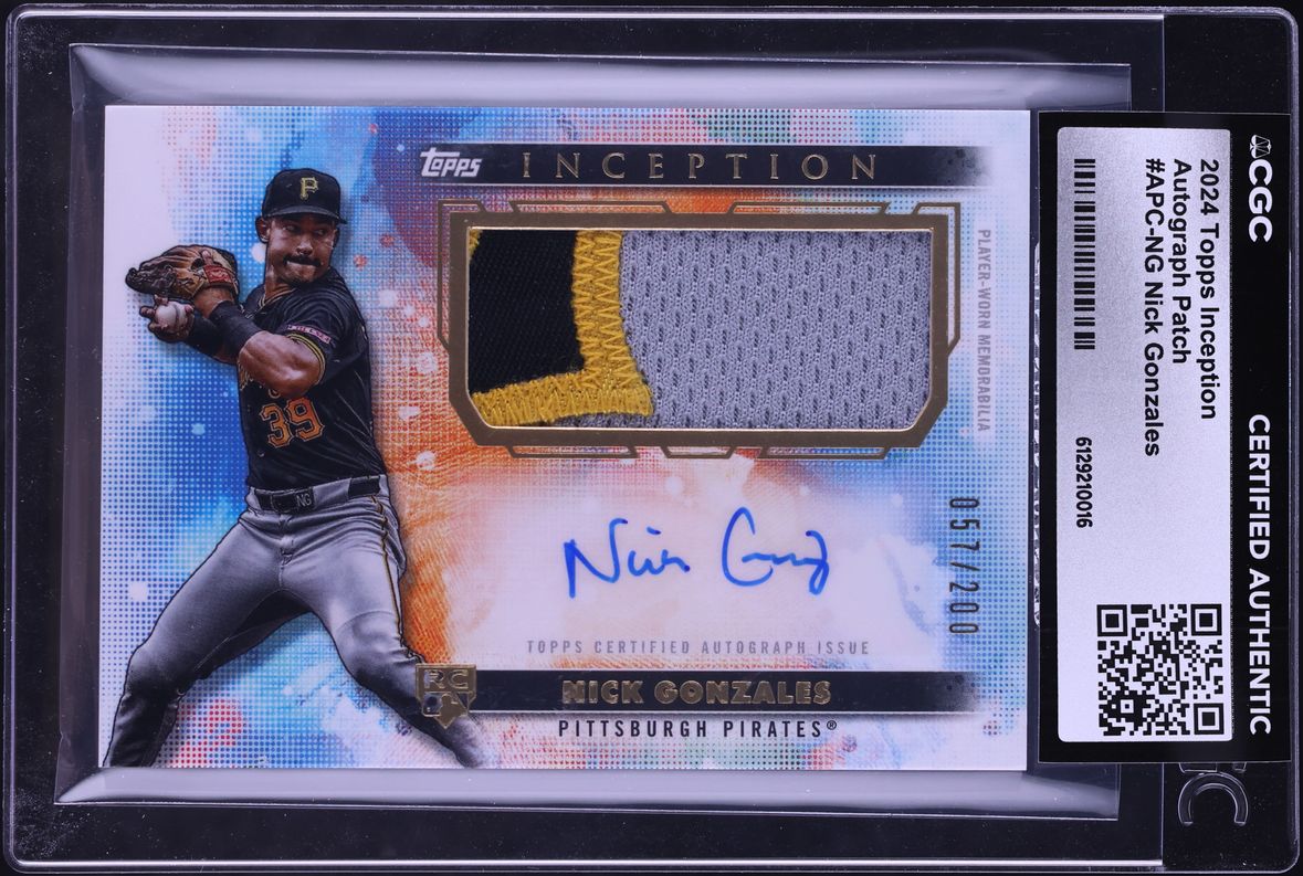 2024 Topps Inception Nick Gonzales ROOKIE PATCH AUTO /200 #APC-NG CGC AUTH