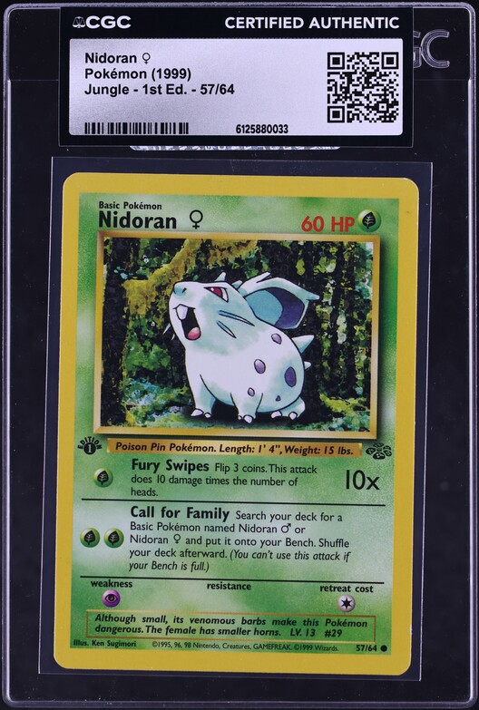 1999 Pokemon Jungle 1st Edition Nidoran #57 CGC AUTH