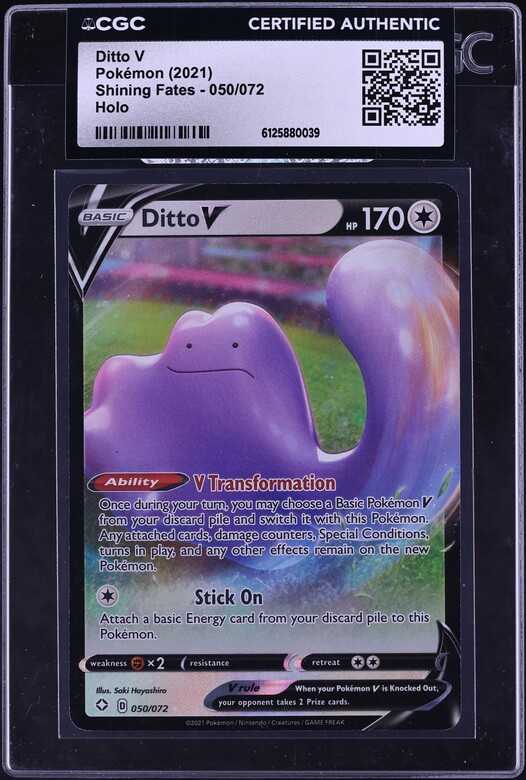 2021 Pokemon Sword & Shield Shining Fates Holo Ditto V #50 CGC AUTH
