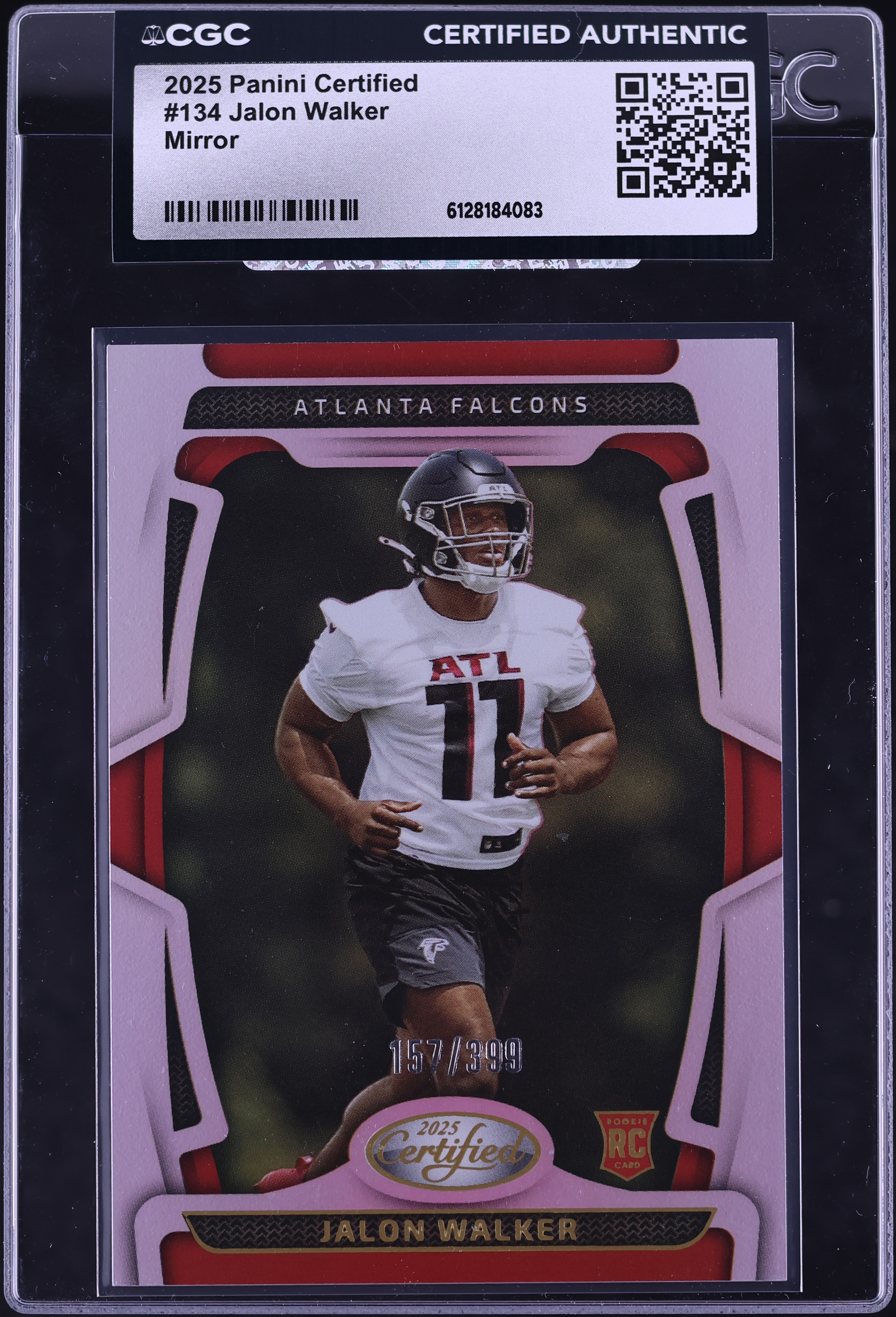 2025 Panini Certified Football Mirror Jalon Walker #134 CGC AUTH