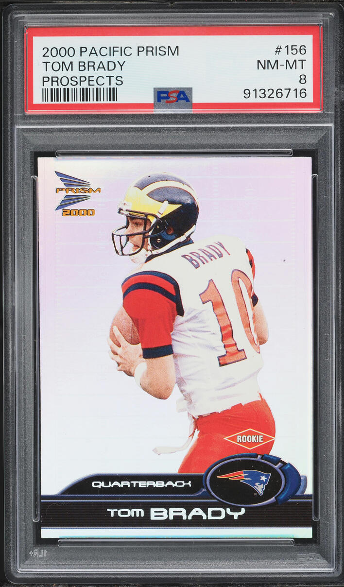 2000 Pacific Prism Tom Brady ROOKIE /1000 #156 PSA 8 NM-MT