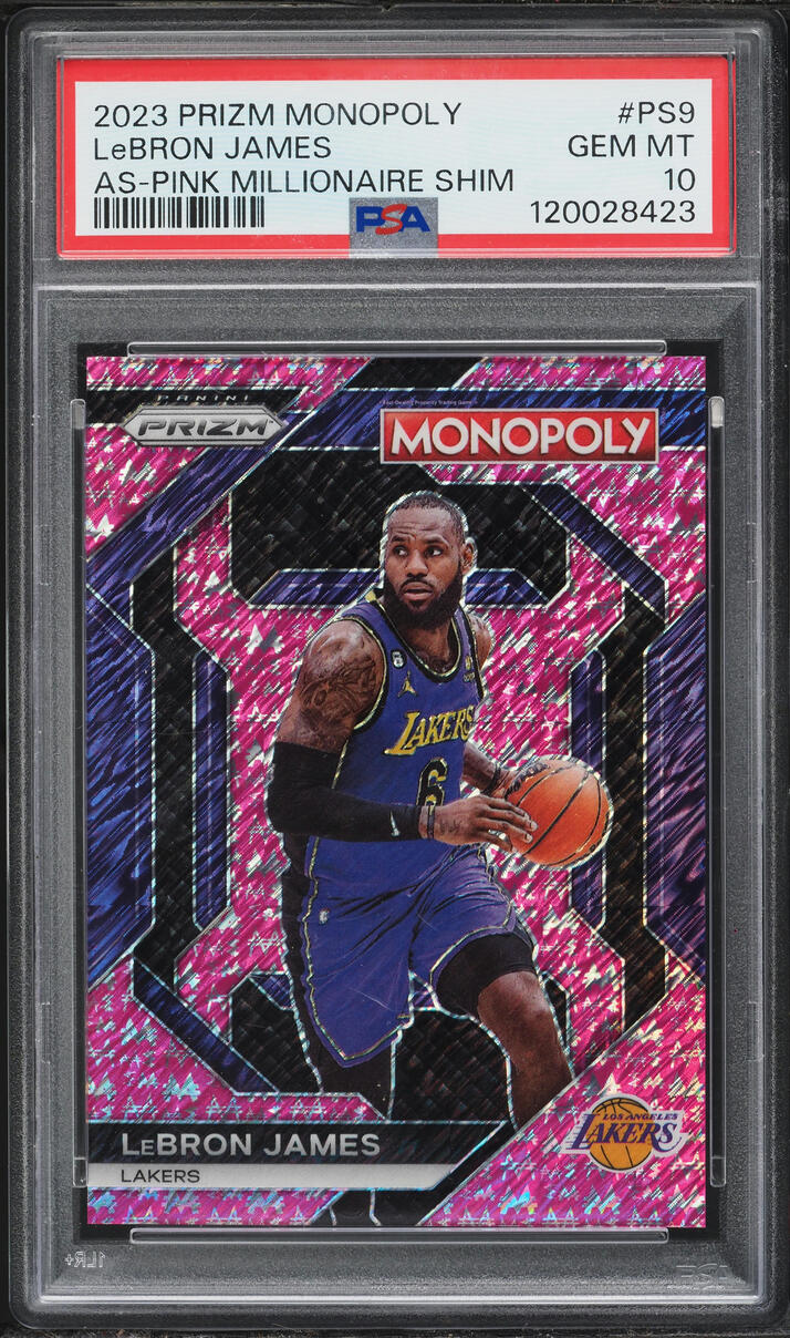 2023 Panini Prizm Monopoly All-Star Pink Millionaire Shim LeBron James /5 #PS9 PSA 10 GEM MINT