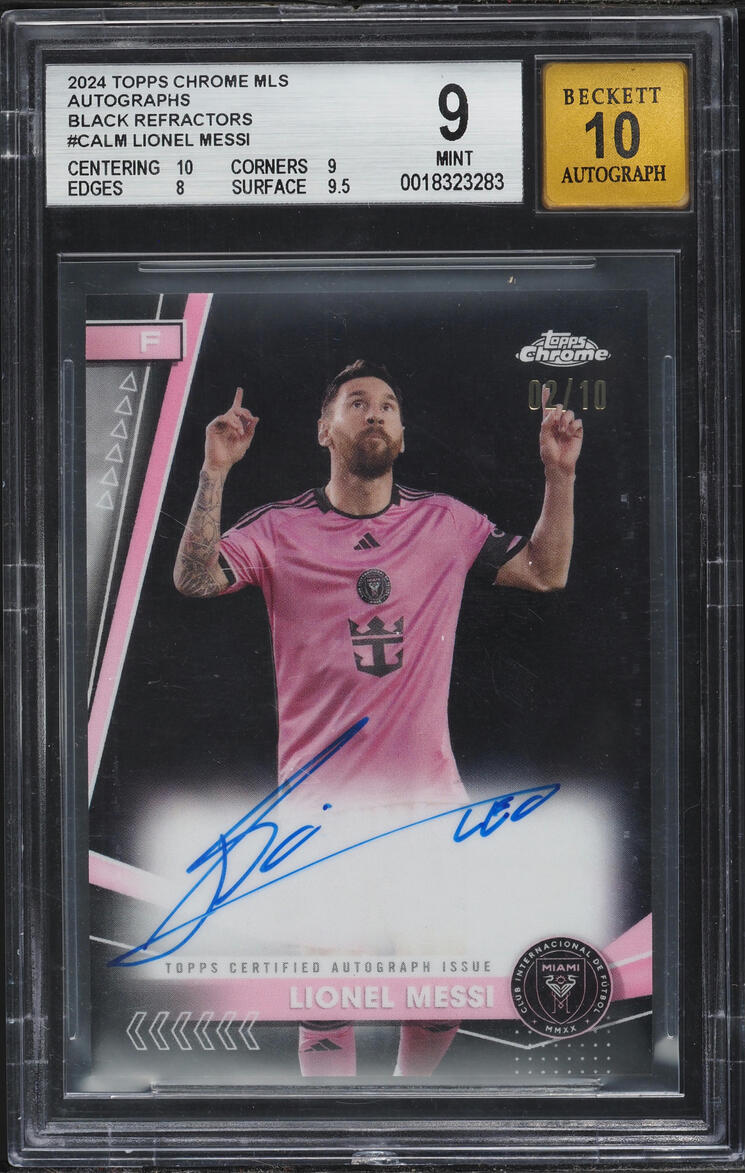 2024 Topps Chrome MLS Black Refractor Lionel Messi AUTO /10 #CA-LM BGS 9 MINT