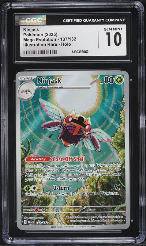 2025 Pokemon Mega Evolution IR Ninjask #137 CGC 10 GEM MINT on Fanatics Collect 2025 Pokemon Mega Evolution IR Ninjask #137 CGC 10 GEM MINT on Fanatics Collect