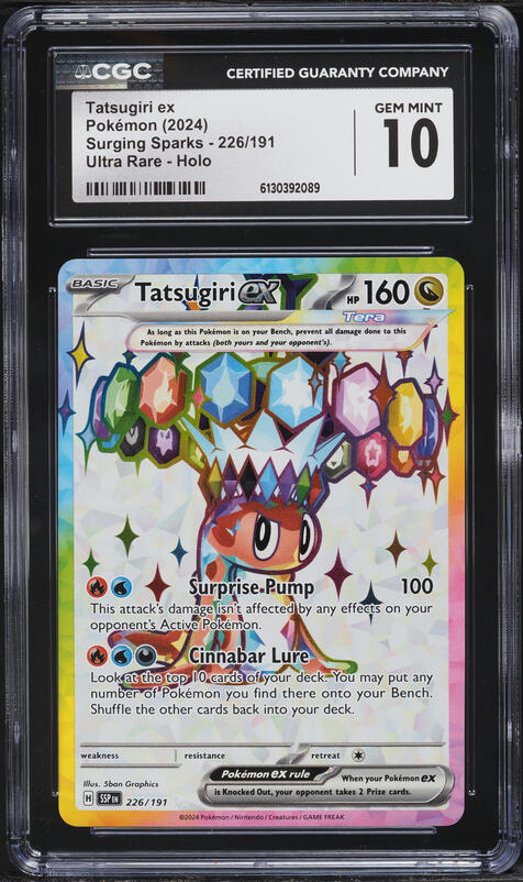 2024 Pokemon Scarlet & Violet Surging Sparks Full Art Tatsugiri ex #226 CGC 10 GEM MINT