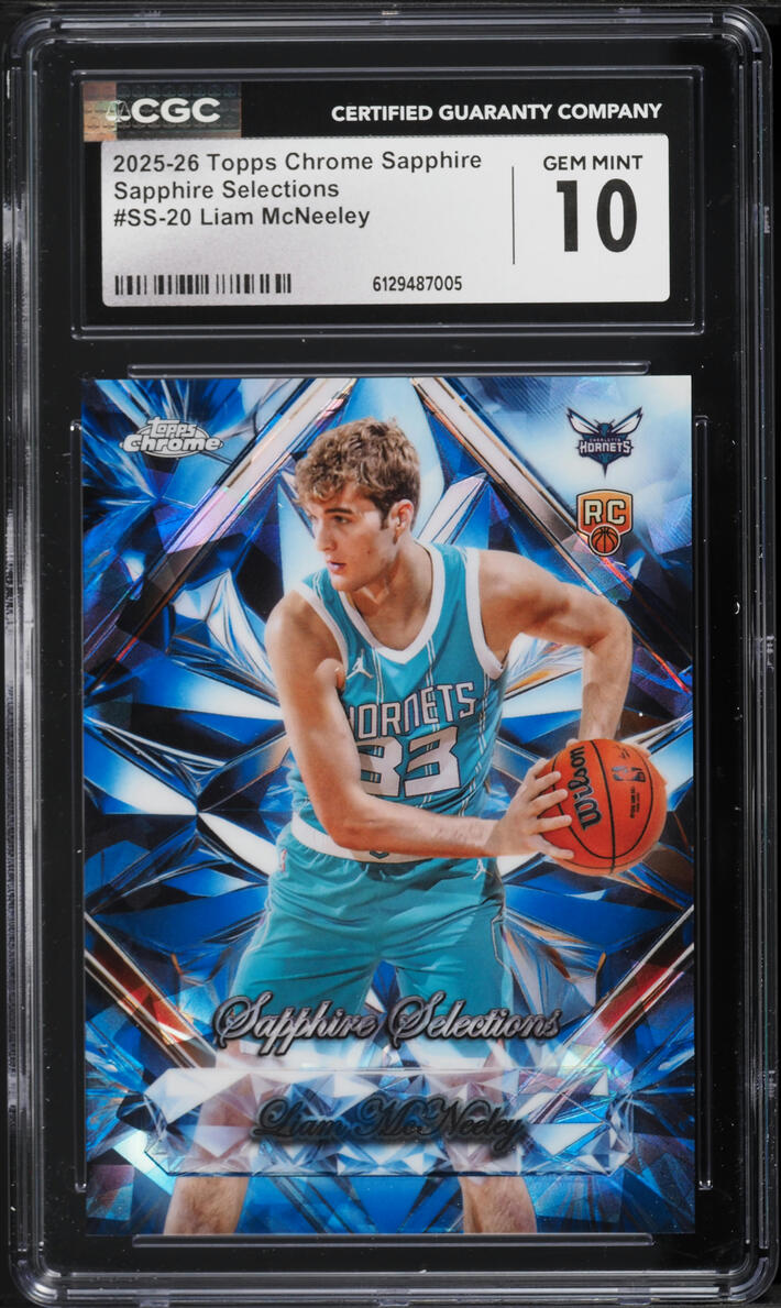 2025 Topps Chrome Sapphire Selections Liam McNeeley ROOKIE #SS-20 CGC 10 GEM MINT