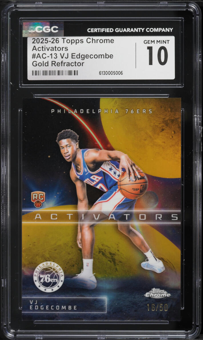 2025 Topps Chrome Activators Gold Refractor VJ Edgecombe ROOKIE