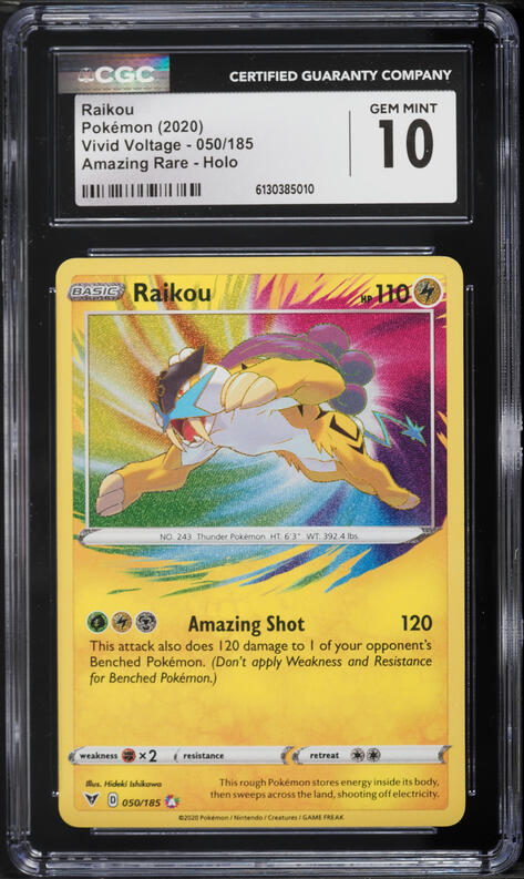 raikou pokemon card amazing rare Pokémon - Raikou - 050/185 - Vivid Voltage - Amazing Rare - Holo Foil Card main image 1