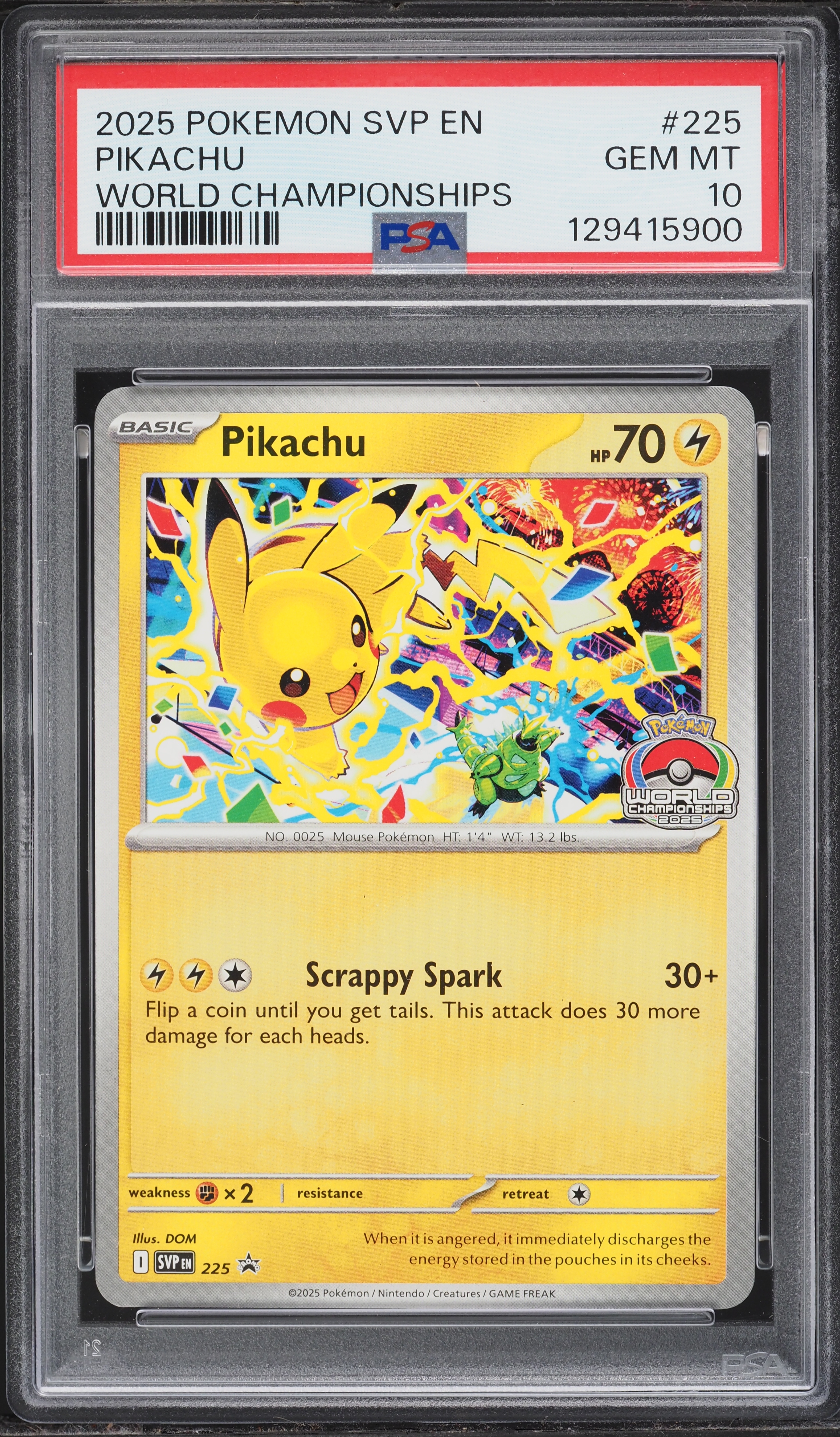 2025 Pokemon Scarlet & Violet Promo World Championships Pikachu