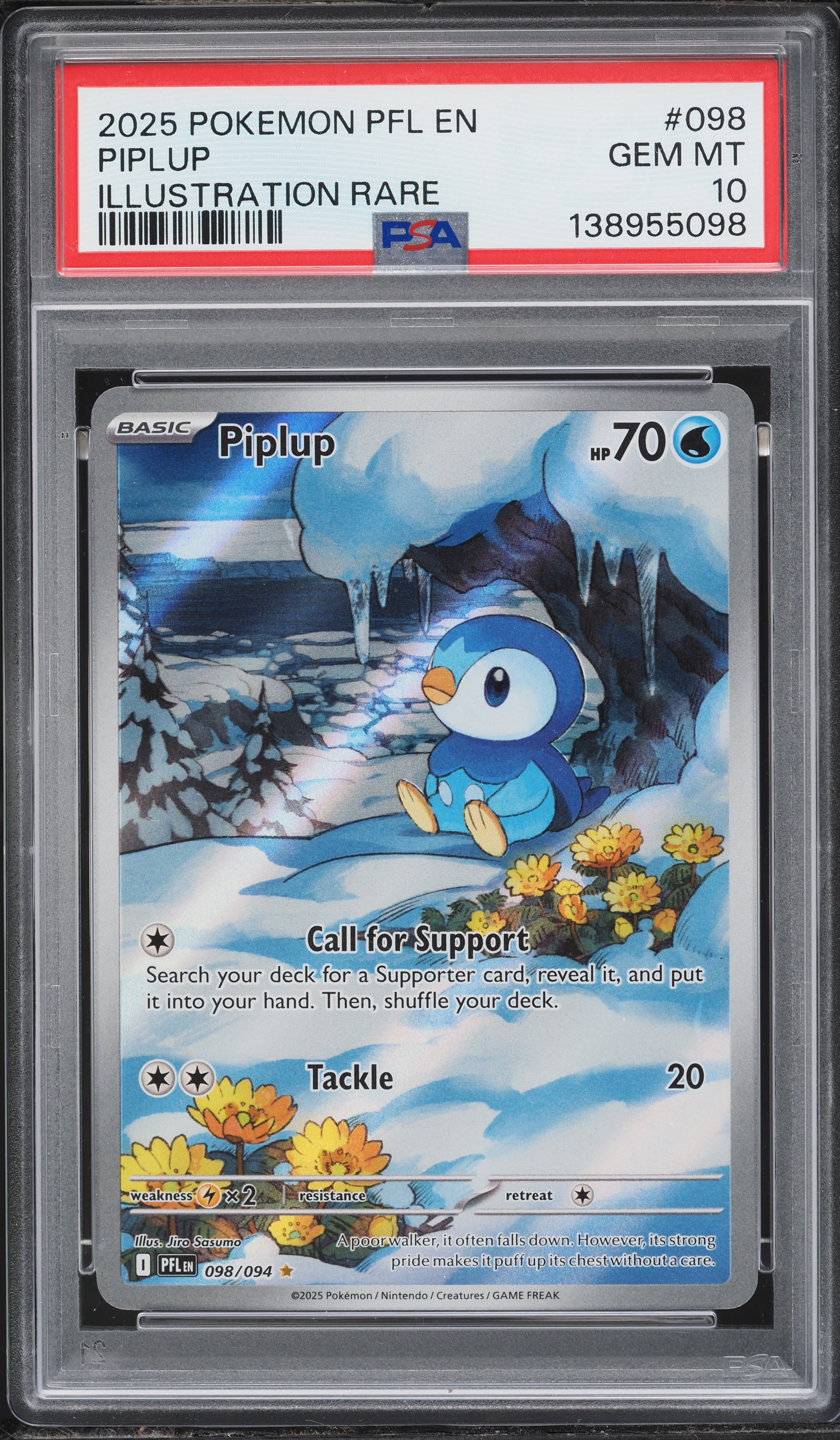 2025 Pokemon Mega Phantasmal Flames IR Piplup #098 PSA 10 GEM MINT