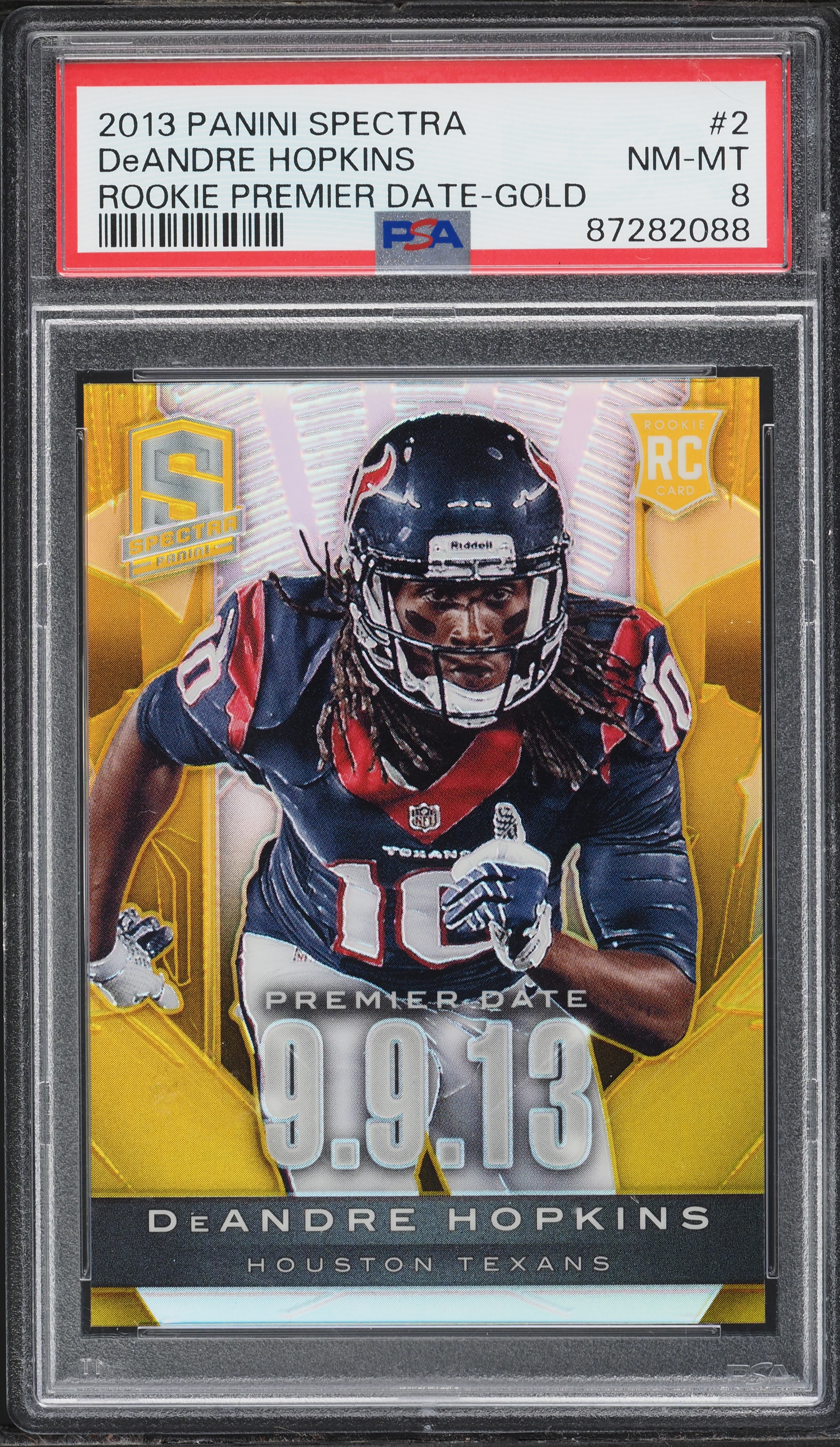 2013 Panini Spectra Premier Date Gold DeAndre Hopkins ROOKIE /10