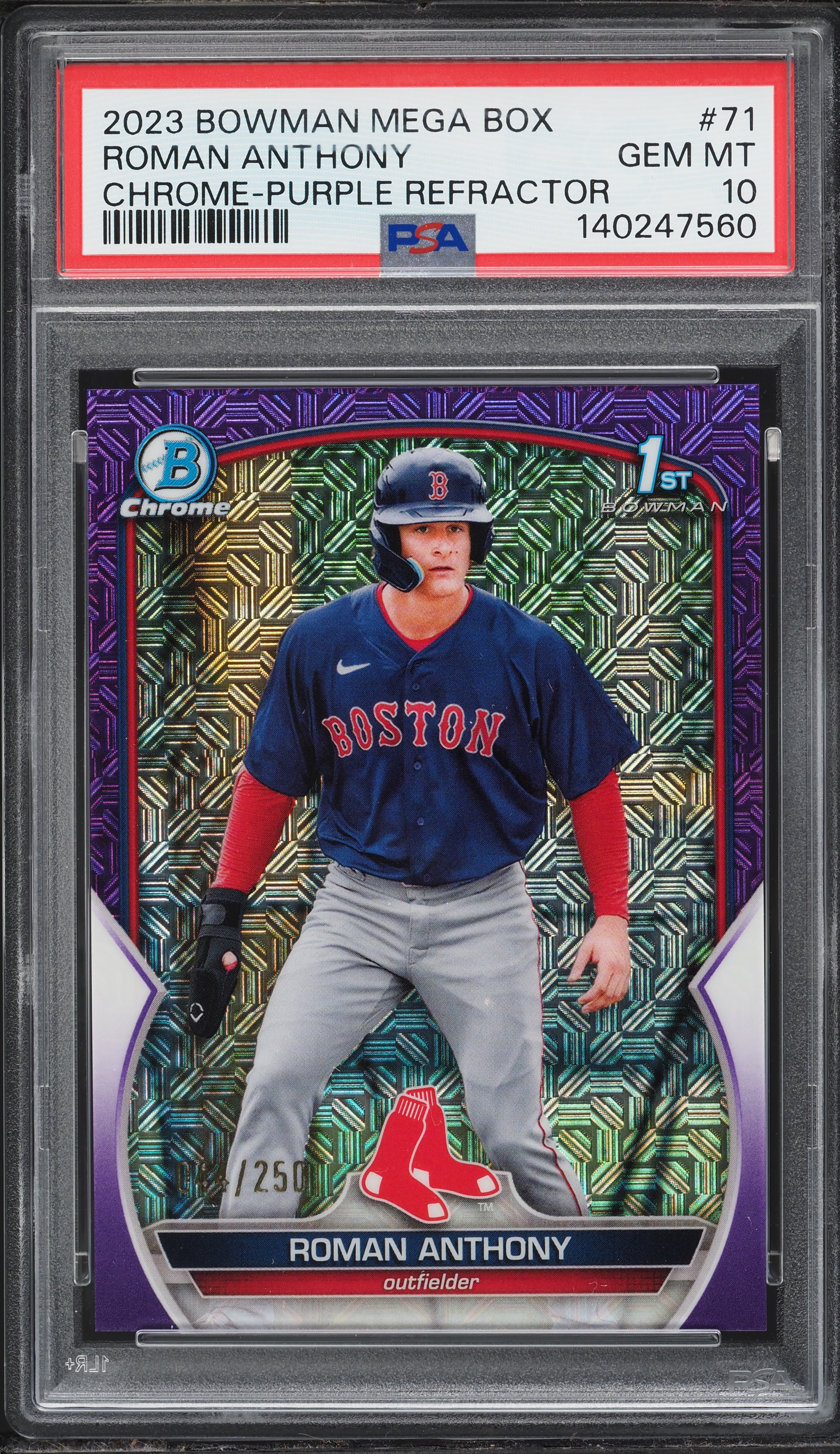 2023 Bowman Chrome Mega Box Purple Refractor Roman Anthony 