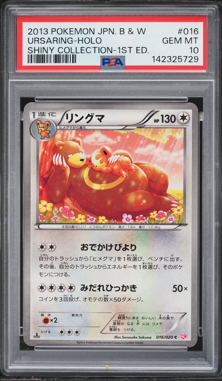 2013 Pokemon Japanese BW Shiny Collection 1st Edition Holo Ursaring #16 PSA 10 GEM MINT