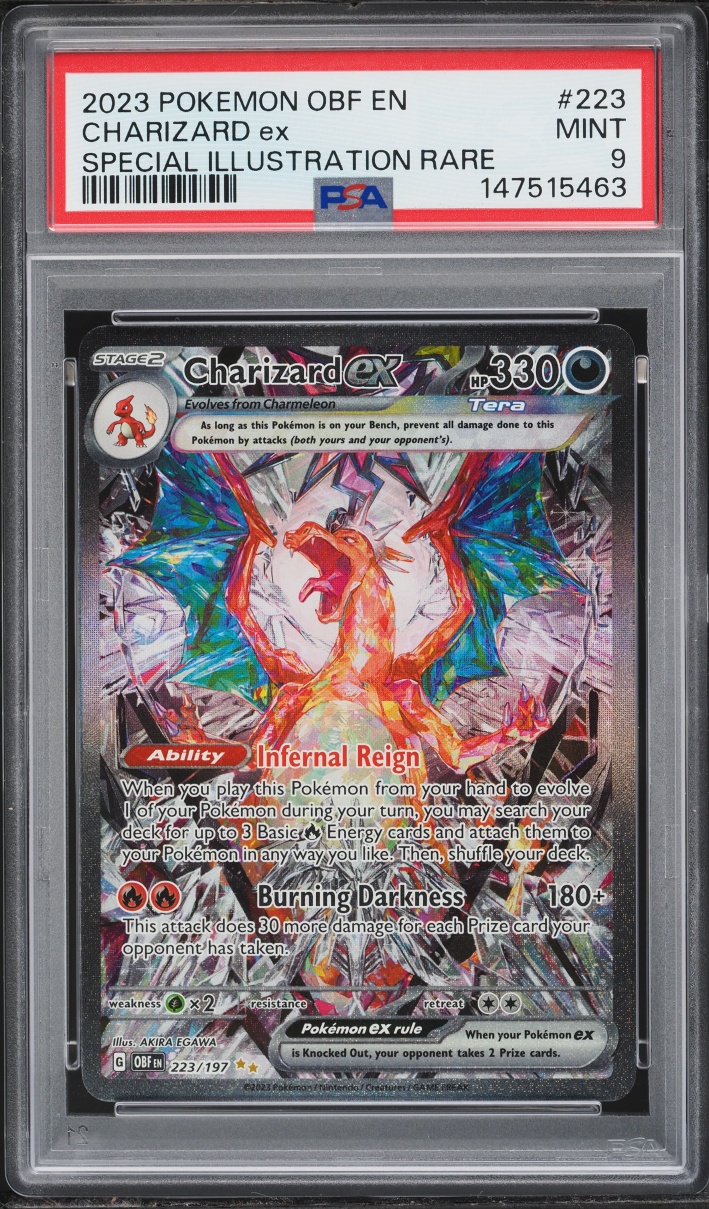 2023 Pokemon Scarlet & Violet Obsidian Flames SIR Charizard ex #223 PSA 9 MINT