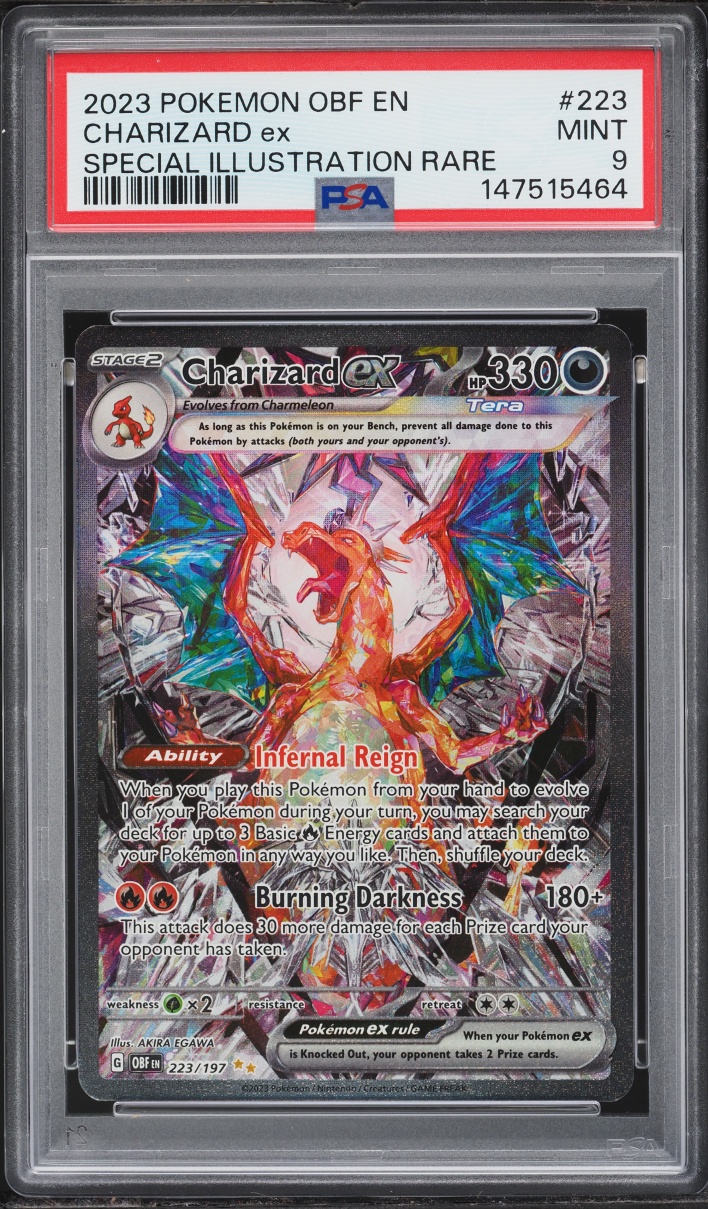 2023 Pokemon Scarlet & Violet Obsidian Flames SIR Charizard ex #223 PSA 9 MINT