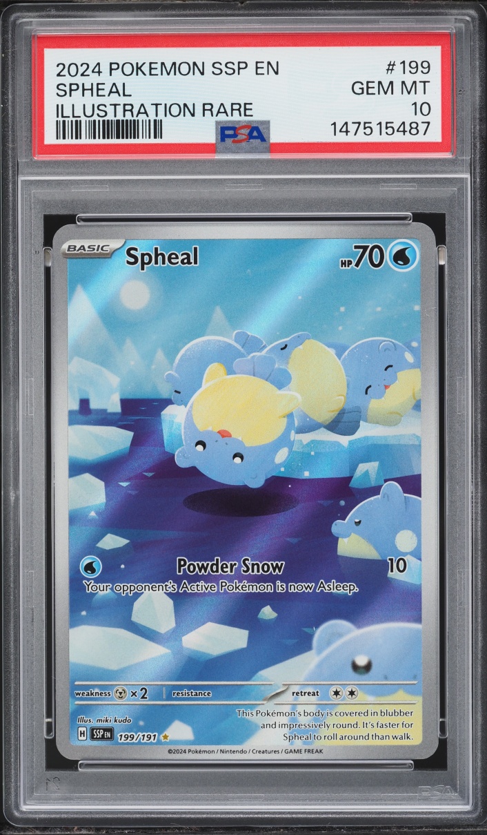 2024 Pokemon Scarlet & Violet Surging Sparks IR Spheal #199 PSA 10 GEM MINT