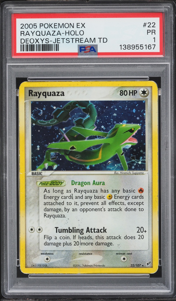 2005 Pokemon EX Deoxys Jetstream Deck Holo Rayquaza #22 PSA 1 PR