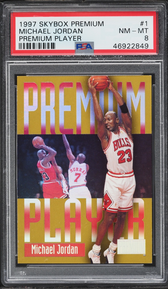 1997 Skybox Premium Player Michael Jordan #PP1 PSA 8 NM-MT on 