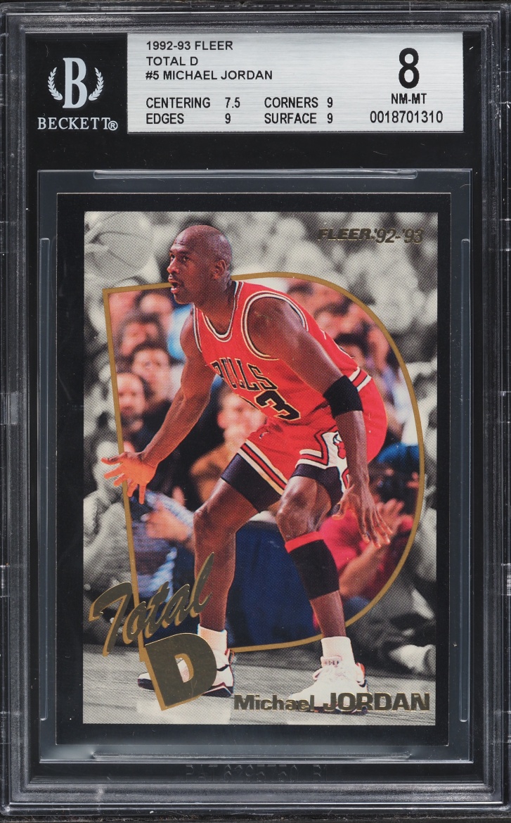 1992 Fleer Total D Michael Jordan #5 BGS 8 NM-MT