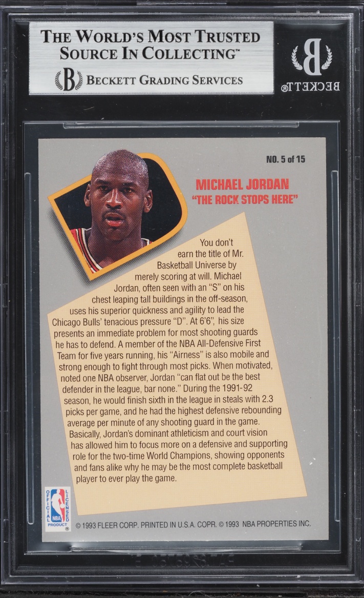 1992 Fleer Total D Michael Jordan #5 BGS 8 NM-MT
