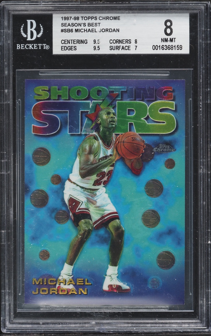 1997 Topps Chrome Season's Best Shooting Stars Michael Jordan #SB6 BGS 8 NM-MT