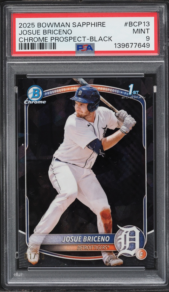 2025 Bowman Chrome Sapphire Black Josue Briceno PROSPECT 1/10 #BCP-13 PSA 9 MINT
