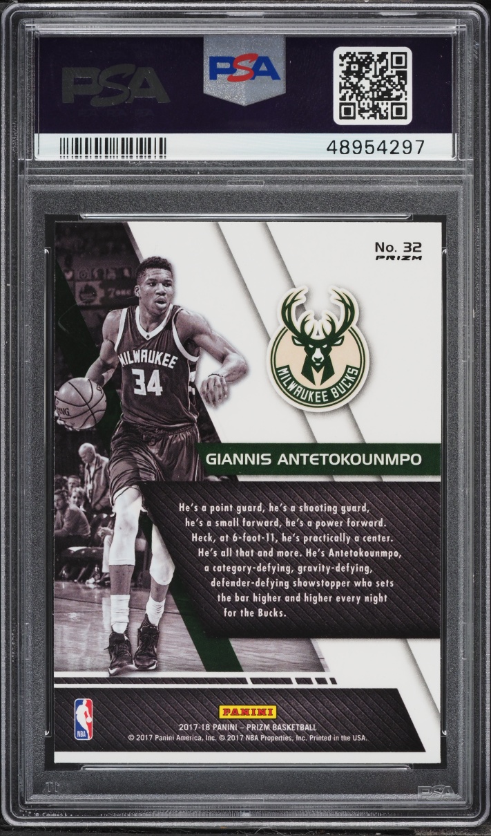 2017 Panini Prizm Fundamentals Fast Break Giannis Antetokounmpo #32 PSA 10 GEM MINT