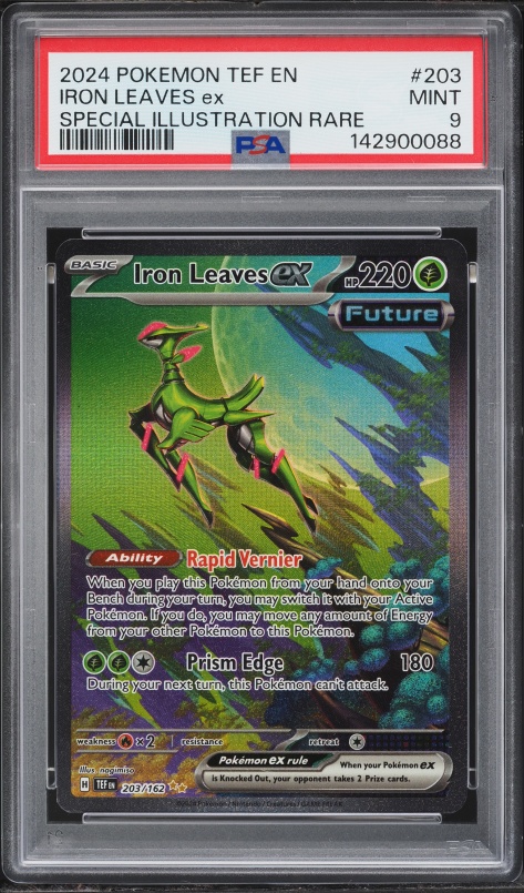 2024 Pokemon Scarlet & Violet Temporal Forces SIR Iron Leaves EX #203 PSA 9 MINT