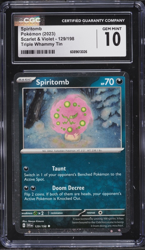2023 Pokemon Scarlet & Violet Triple Whammy Tin Holo Spiritomb #129 CGC 10 GEM MINT