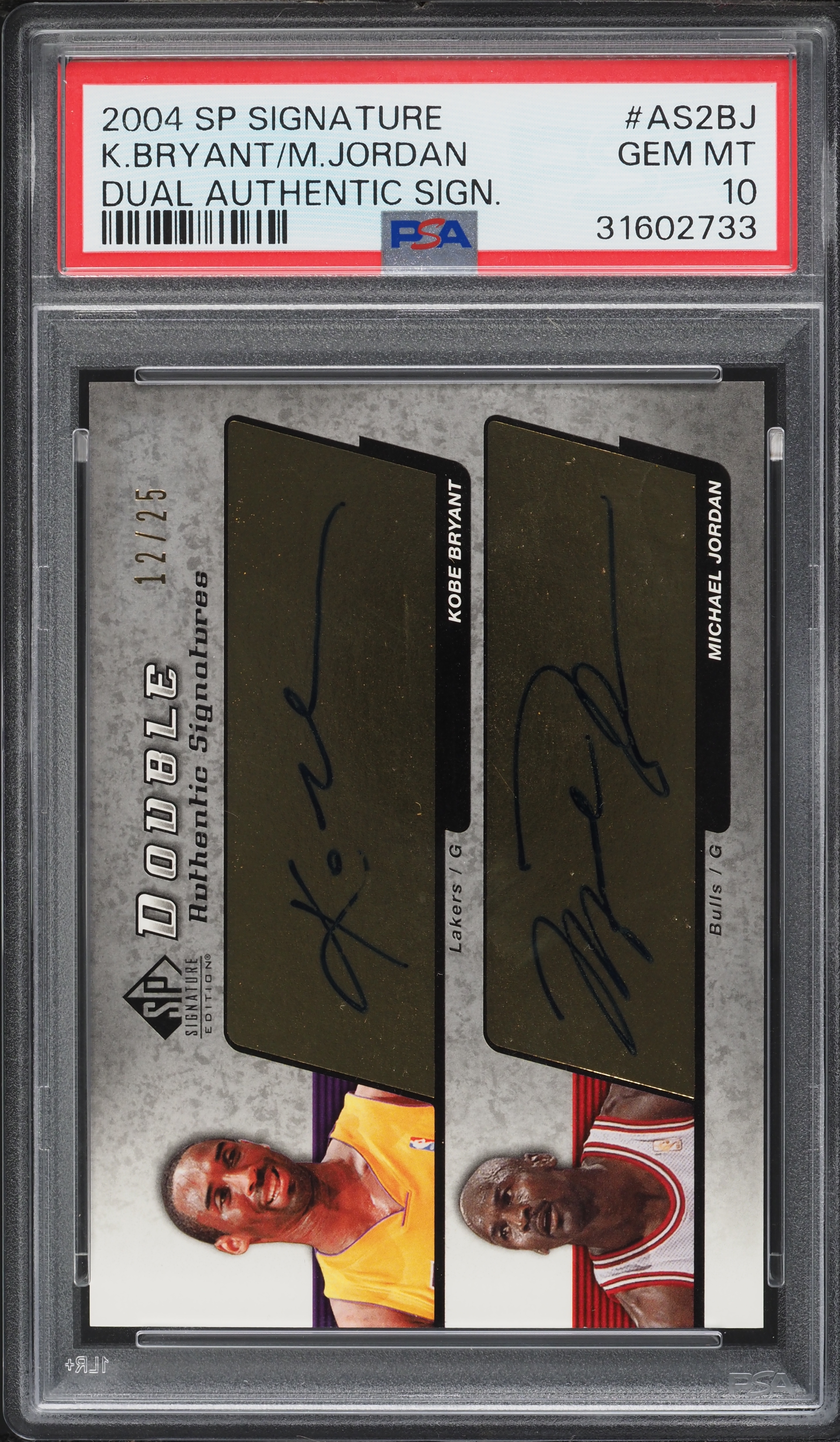 2004 SP Signature Dual Authentic Kobe Bryant Michael Jordan AUTO