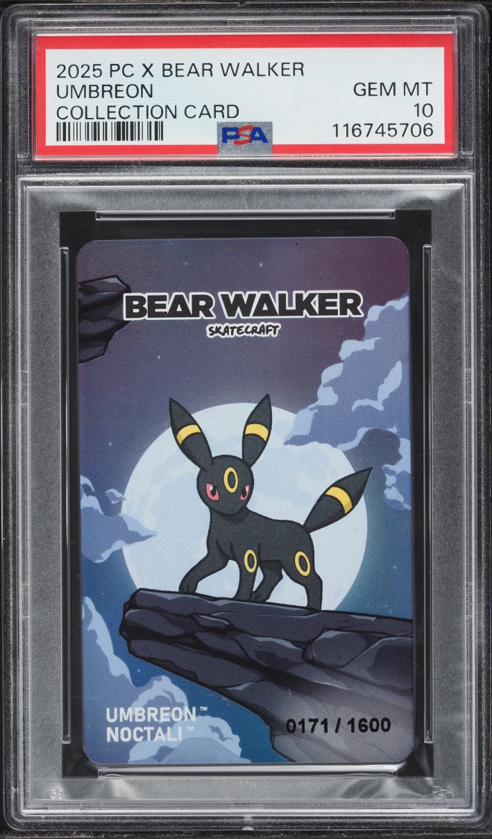 2025 Pokemon Center X Bear Walker Collection Card Umbreon /1600 PSA 10 GEM MINT