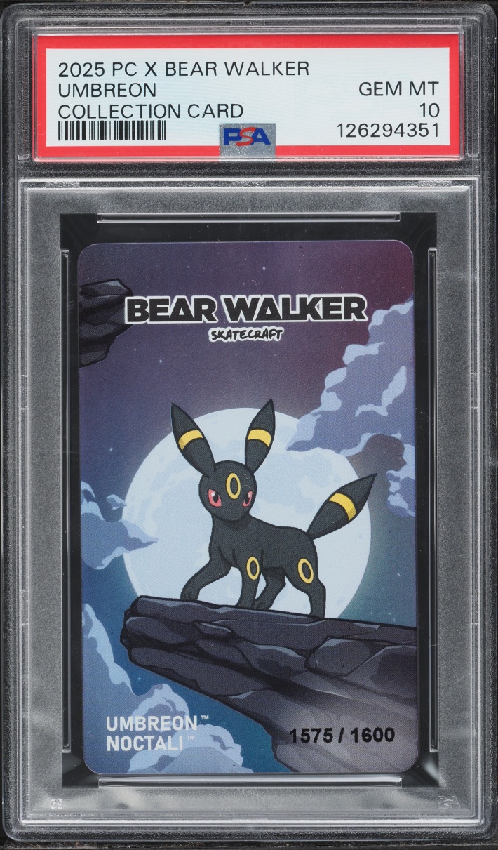 2025 Pokemon Center X Bear Walker Collection Card Umbreon /1600 PSA 10 GEM MINT