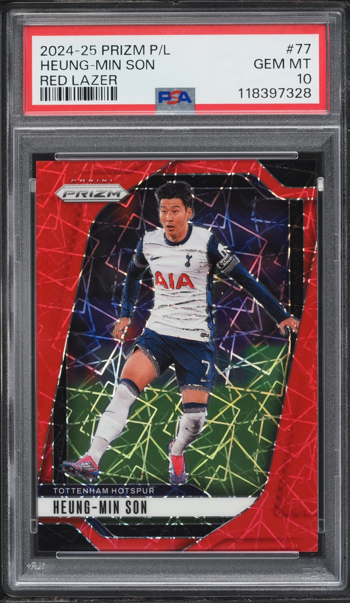 2024 Panini Prizm Premier League Red Lazer Heung-Min Son /49 #77 PSA 10 GEM MINT
