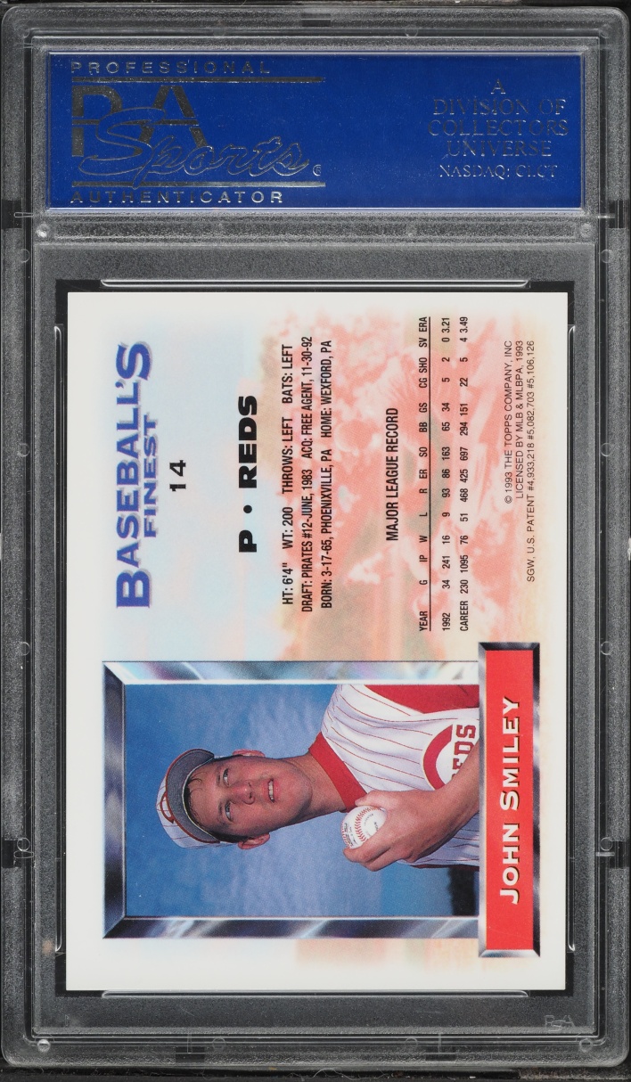 1993 Finest Refractor John Smiley #14 PSA 9 MINT