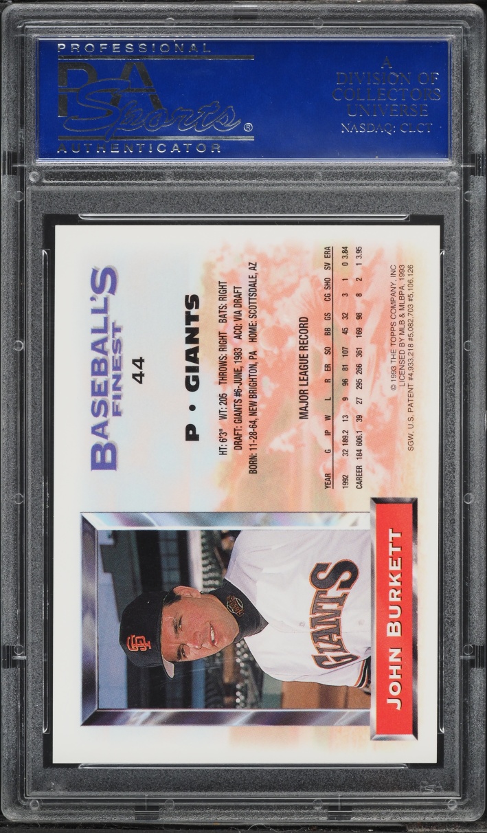 1993 Finest Refractor John Burkett #44 PSA 9 MINT