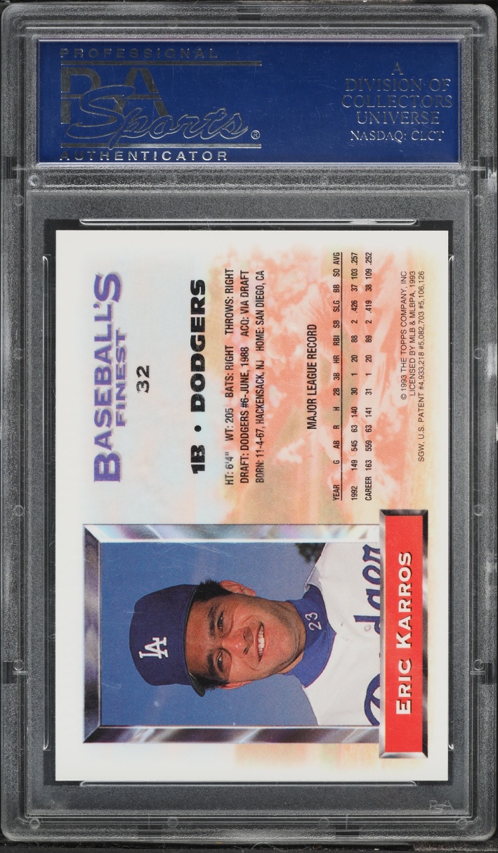 1993 Finest Refractor Eric Karros #32 PSA 9 MINT