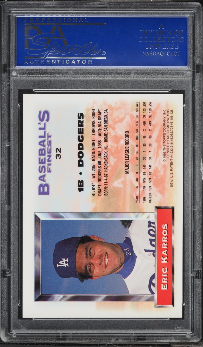 1993 Finest Refractor Eric Karros #32 PSA 9 MINT
