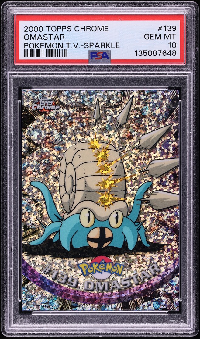 2000 Topps Chrome Pokemon Series 2 Sparkle Omastar #139 PSA 10 GEM MINT