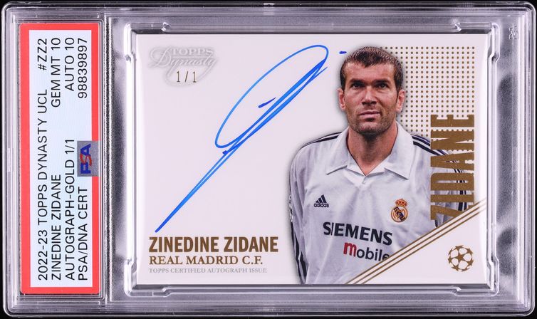 2022 Topps Dynasty UEFA Gold Zinedine Zidane AUTO DNA 10 1/1 #A