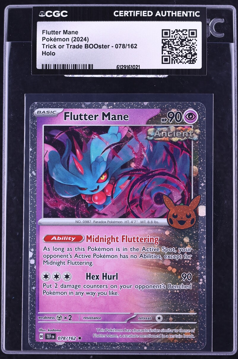 2024 Pokemon Scarlet & Violet Trick Or Trade BOOster Holo Flutter Mane #78 CGC AUTH